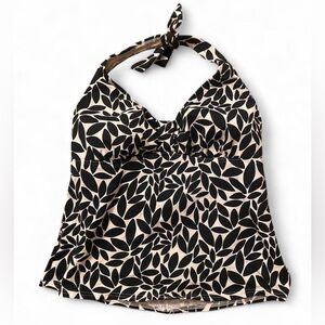 Lands’ End Geometric Print Halter Tankini Top